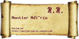 Mentler Mária névjegykártya