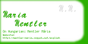 maria mentler business card