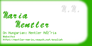 maria mentler business card